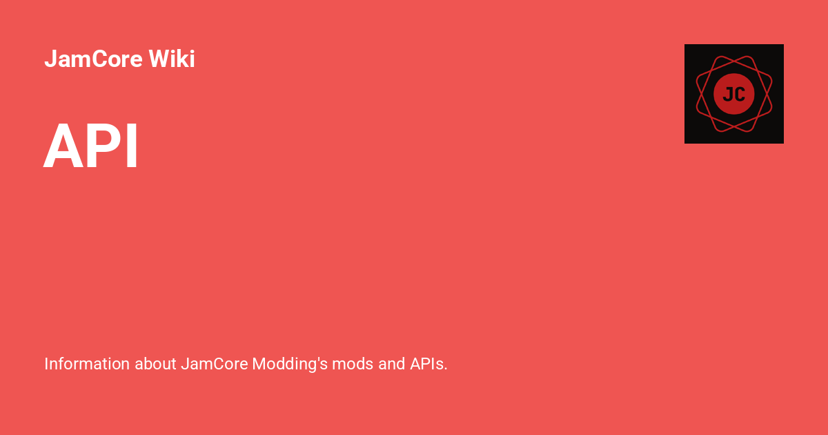 API - JamCore Wiki